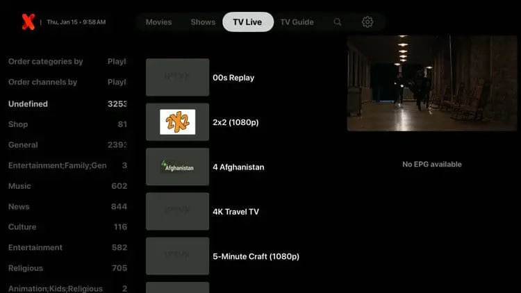 IPTVX best xtream IPTV player for Xtream IPTV subscription